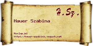 Hauer Szabina névjegykártya